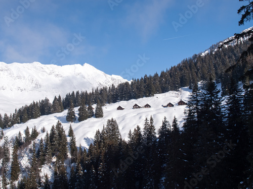 Fototapeta Naklejka Na Ścianę i Meble -  Beautiful sunny day and the snow in the Italian Switzerland. Air