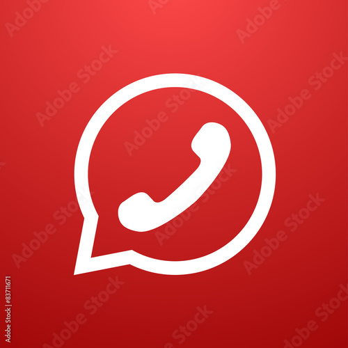 Vector modern phone icon in bubble speech 