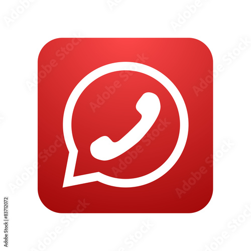 Vector modern phone icon in bubble speech 
