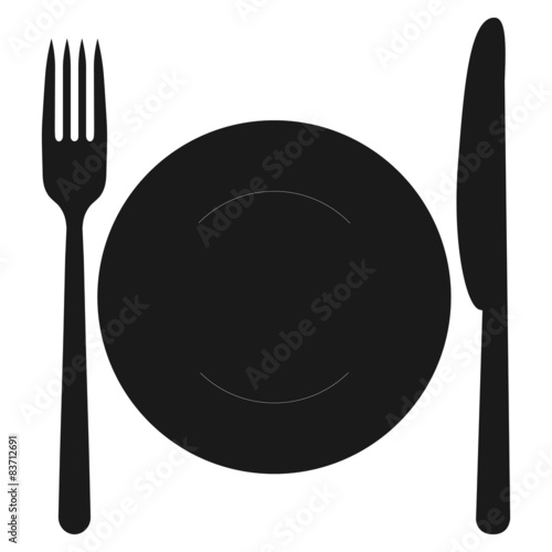 Vector cutlery and dish