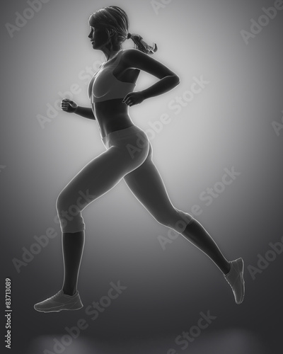 Jogging woman pose