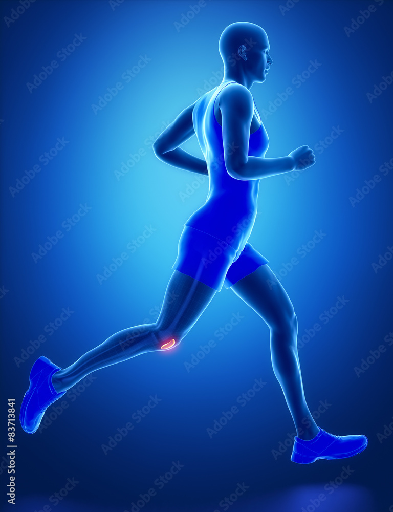 PATELLA - running man leg scan in blue