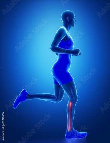 FIBULA - running man leg scan in blue