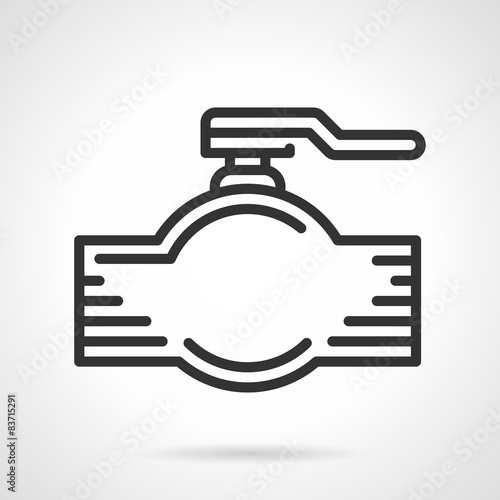 Pipe valve black line vector icon