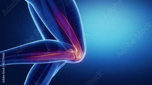 Running woman focused on knee left view