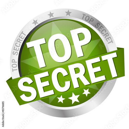 Button with Banner Top Secret