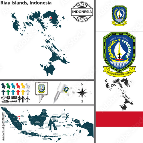 Map of Riau Islands, Indonesia photo