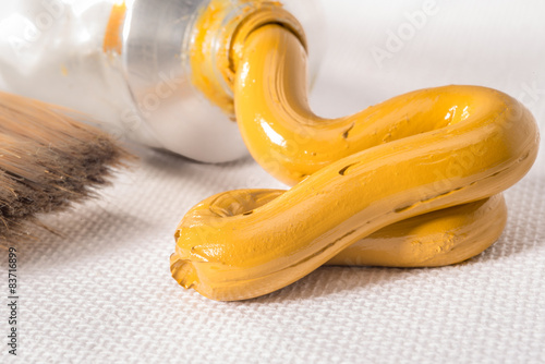 Yellow Ochre Oil Paint from Tube