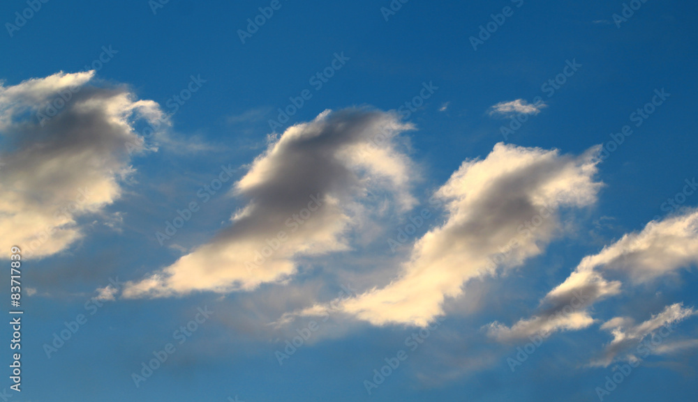 A dark cloud on a blue background