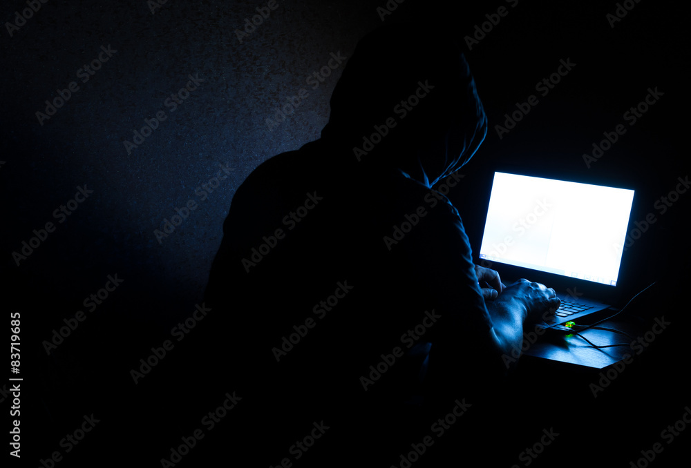 Computer Hacker Criminal at Work Computer Hacker Criminal at Work