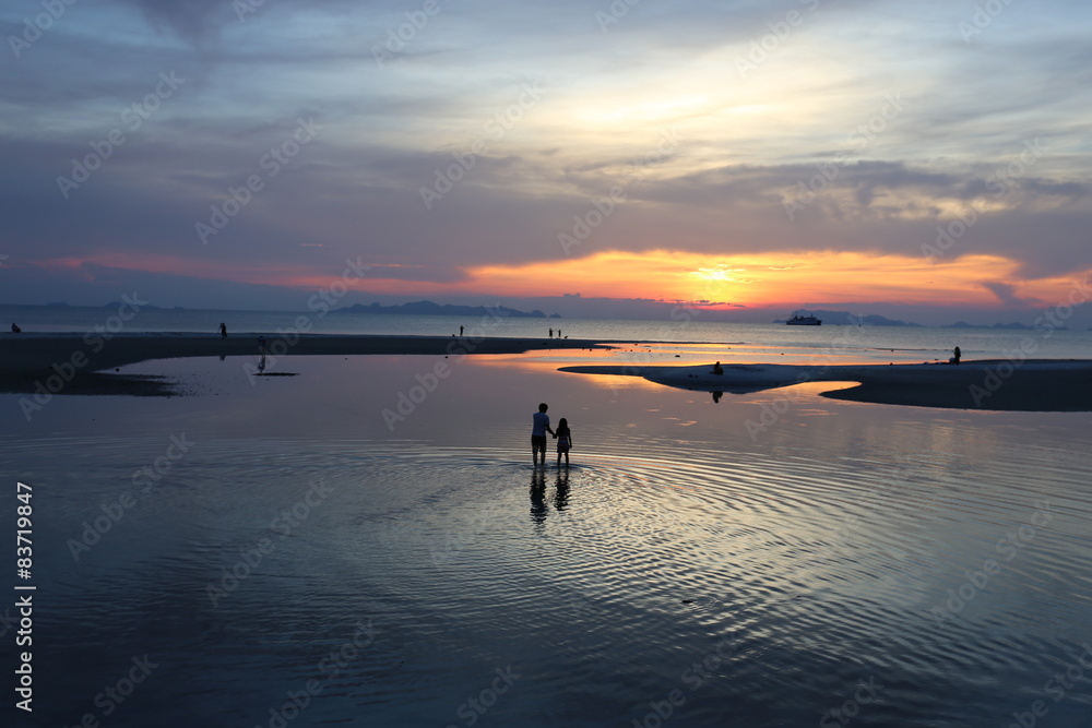 sunset over sea