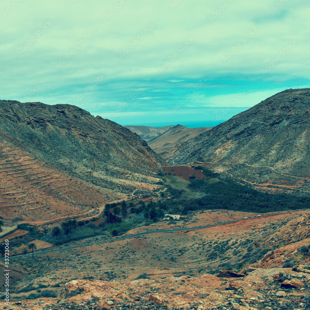 Panorama of mountains in Gran Canaria islands