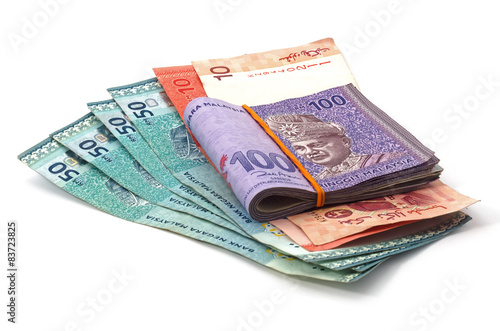 Malaysian currency 10,50 and 100 ringgit