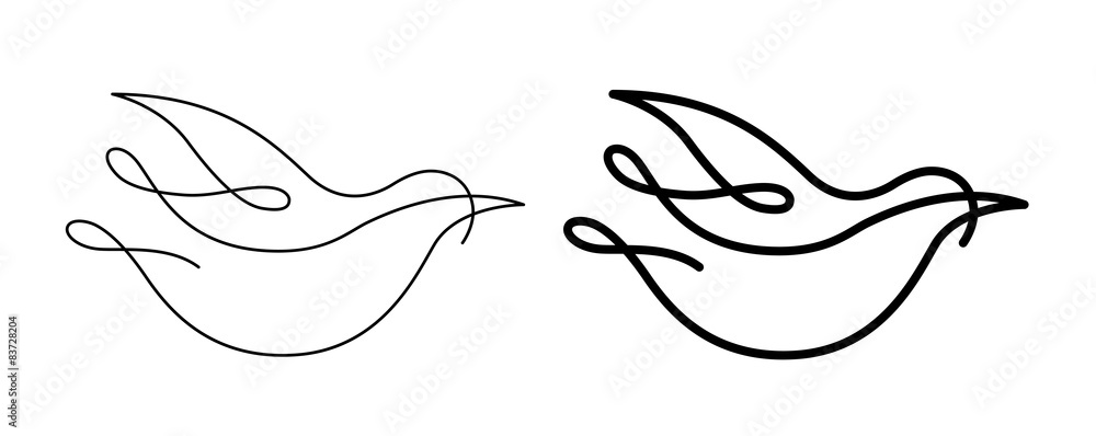Vector line art bird shape Vector line art bird shape