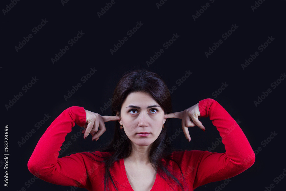 Stressed young women,student portrait, sad, bothered, Stressed young women,student portrait, sad, bothered,
