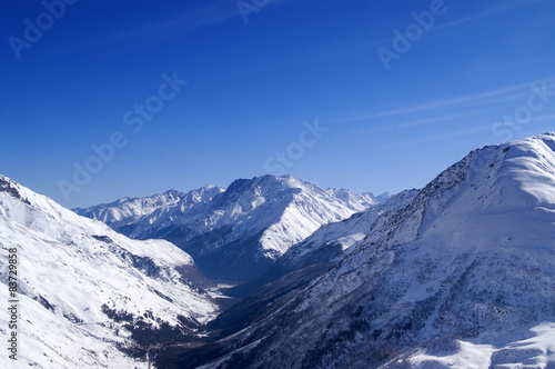 View from off-piste ski slope