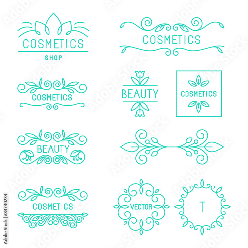 Vector beauty and cosmetics logos