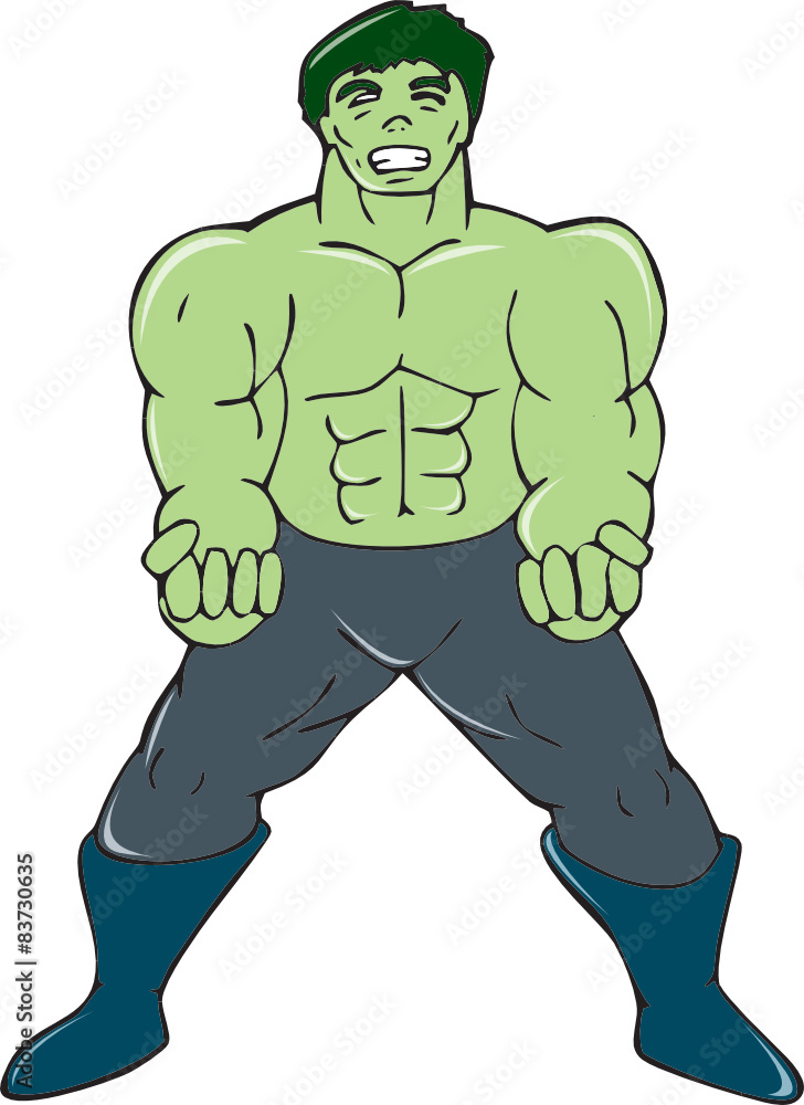 Green Angry Man Clenching Fist Cartoon Green Angry Man Clenching Fist Cartoon
