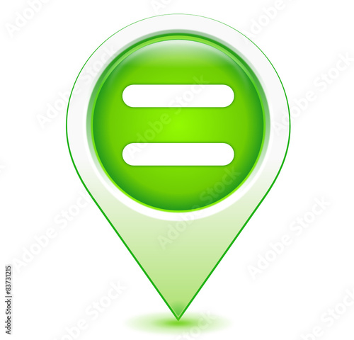 signa égal sur marqueur géolocalisation vert
