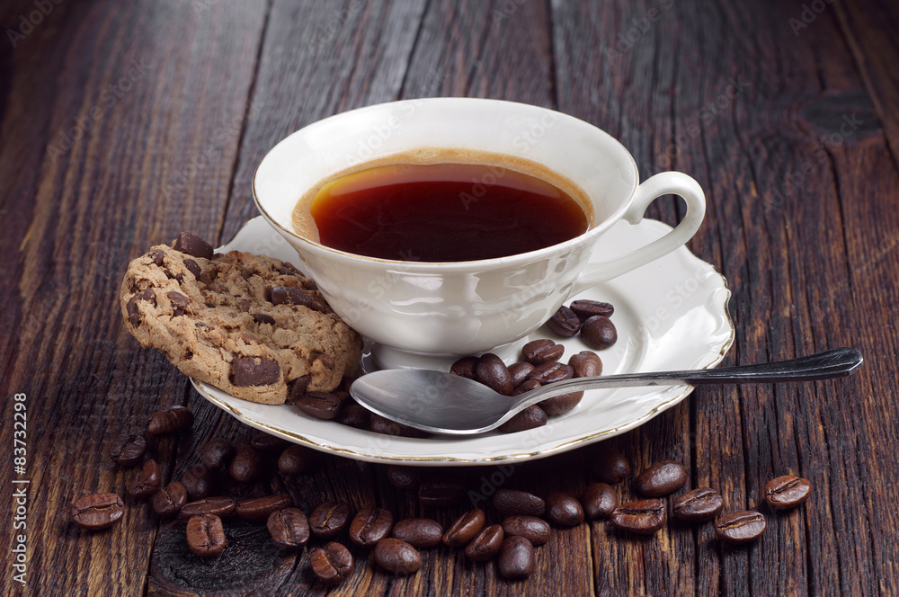 Coffee and cookie with chocolate Coffee and cookie with chocolate