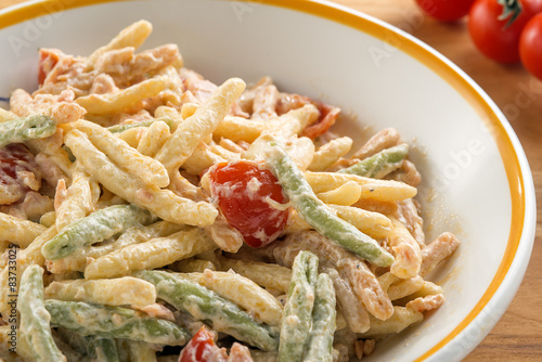 Wallpaper Mural multi colored pasta called trofie with salmon Torontodigital.ca