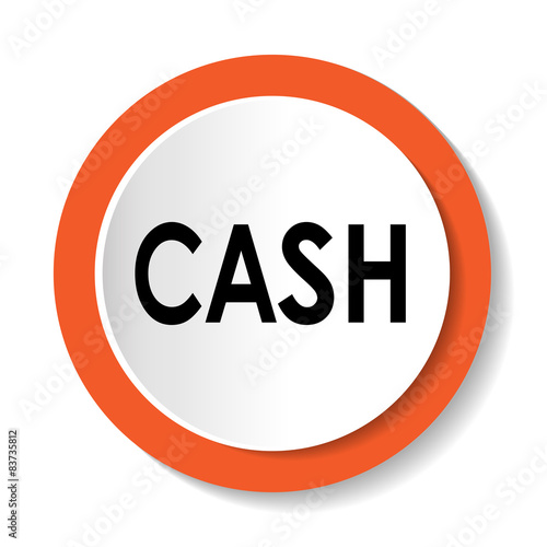 Круглый значок с надписью CASH