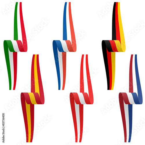 collection of european country flag banners