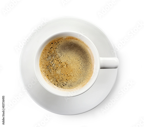 Cup of coffee isolated on white