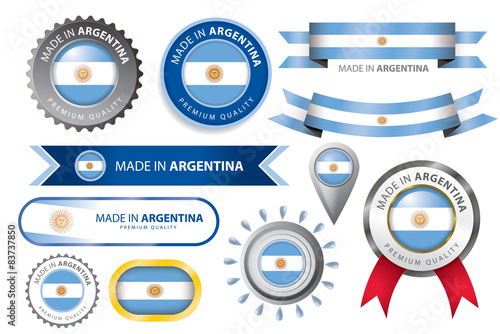 Made in Argentina Seal Collection, Argentinian Flag (Vector Art)