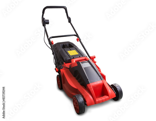 electric lawnmower isolated