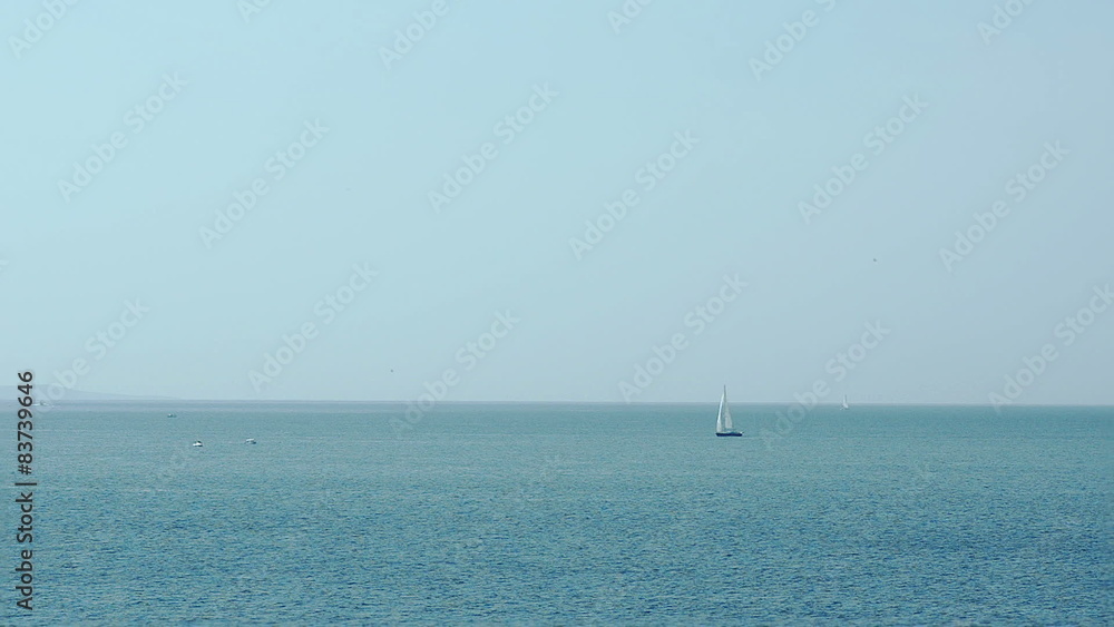 View of the sailboats in the sea View of the sailboats in the sea