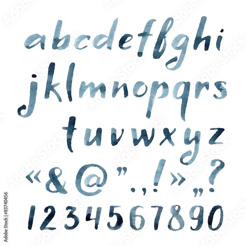 Hand drawn watercolor font