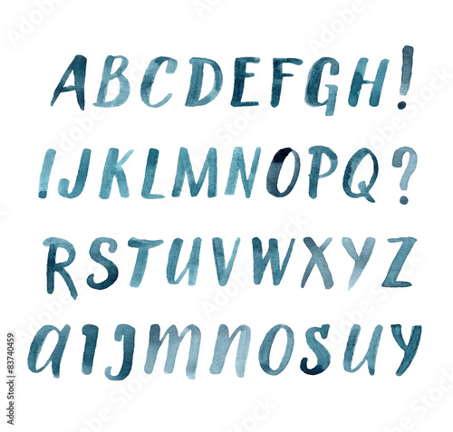 Hand drawn watercolor font