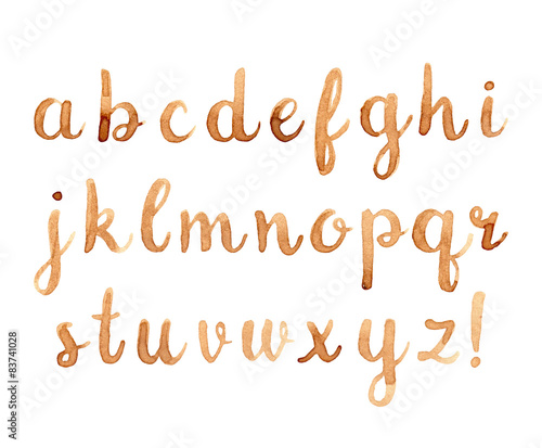 Creative hand drawn coffee stains font for your design.