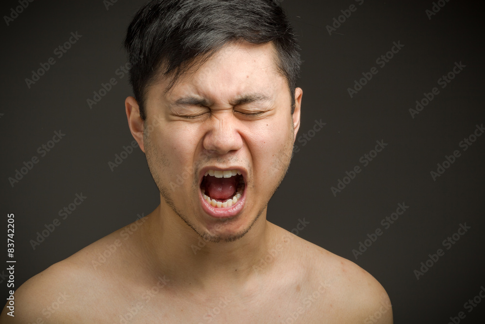 Furious model screaming Furious model screaming
