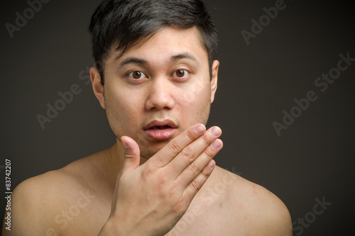 Model isolated covering mouth