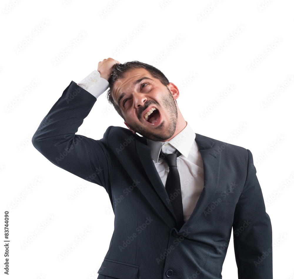 Crazy businessman screams Crazy businessman screams