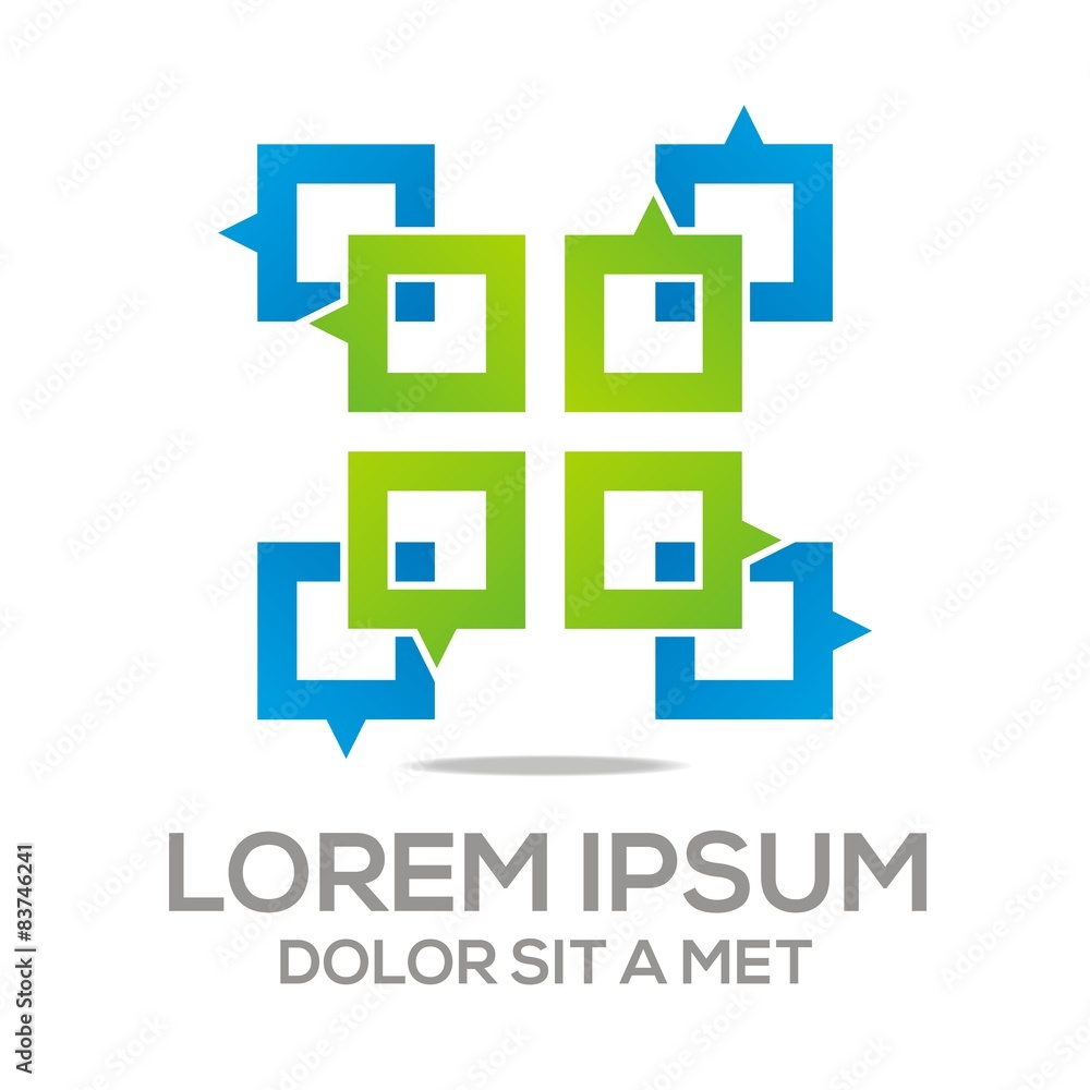 Logo Talk Vector Box Stylised Chat Communication Connection Logo Talk Vector Box Stylised Chat Communication Connection