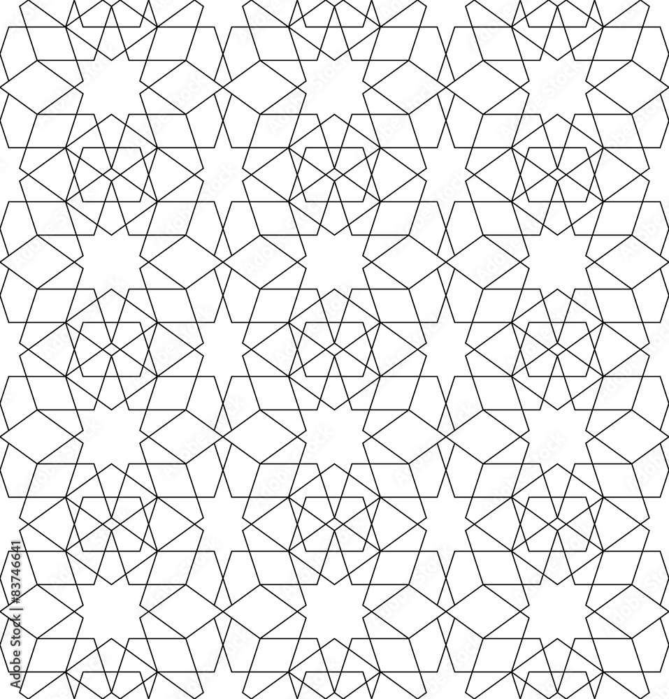 Black and white geometric seamless pattern with line. Black and white geometric seamless pattern with line.