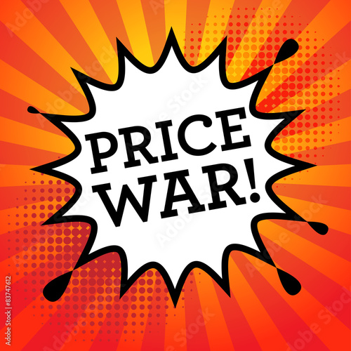 Comic book explosion with text Price War