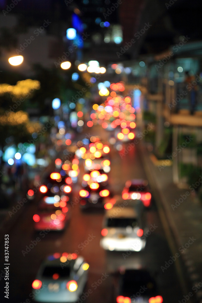 Blur light of traffic car lights in the city. Blur light of traffic car lights in the city.