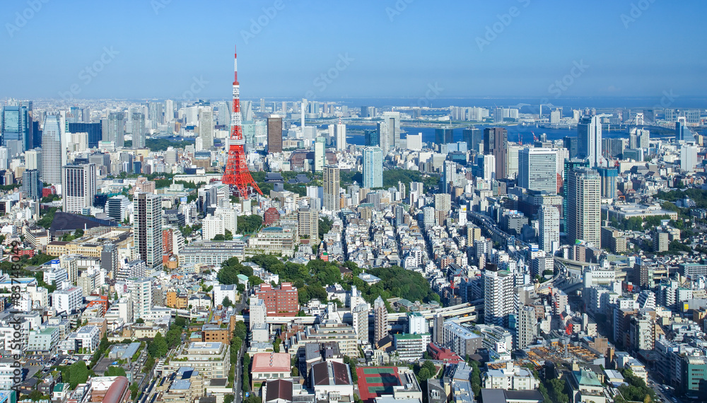 Tokyo city view and Tokyo landmark Tokyo Tower. Tokyo city view and Tokyo landmark Tokyo Tower.