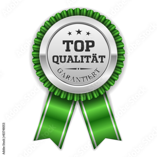Silberner Top Qualität Siegel Mit Grüner Scherpe