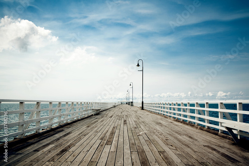 Seaside boardwalk in Brisbane