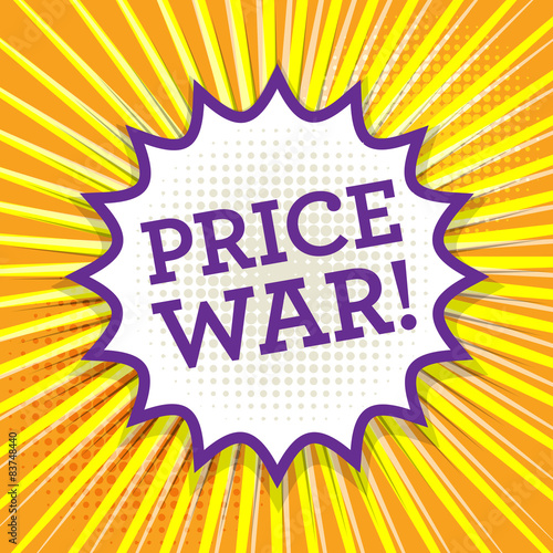 Comic book explosion with text Price War