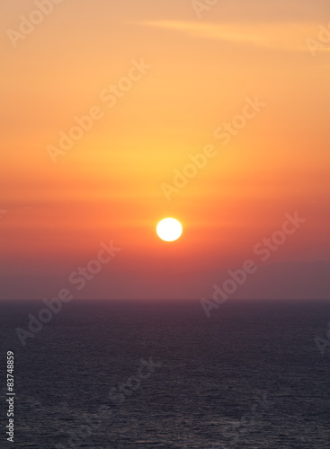 Beautiful sunset and sunset sky at sea