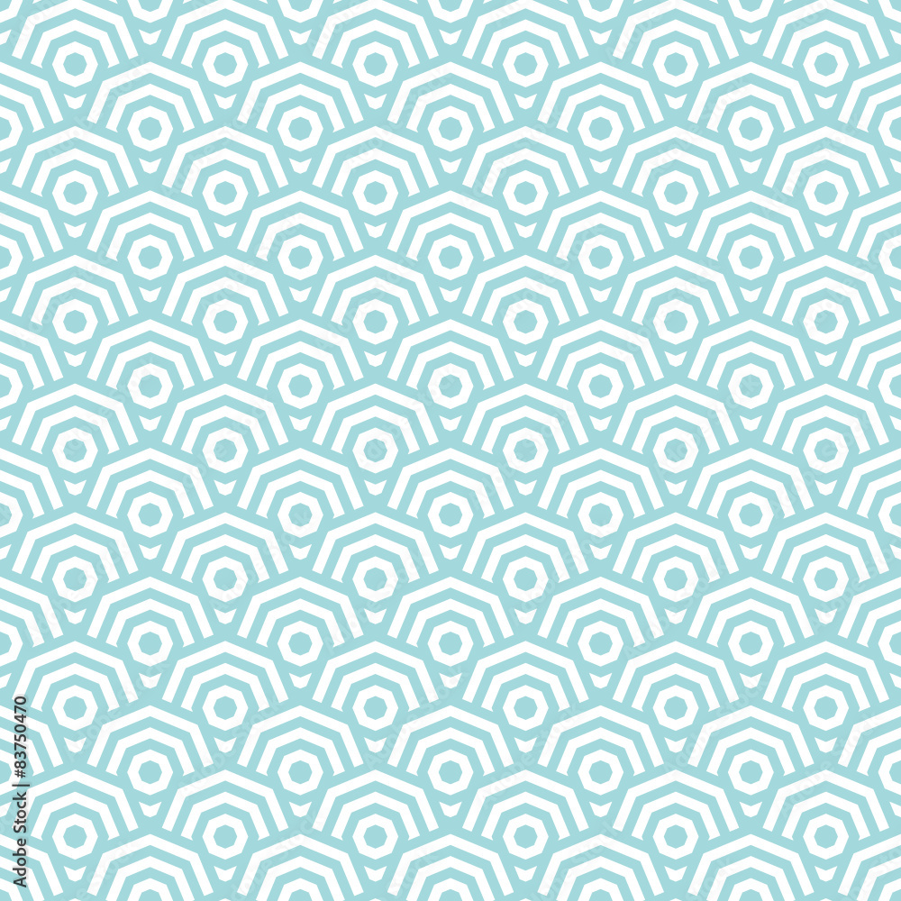 Seamless Combs Pattern Turquoise Retro
