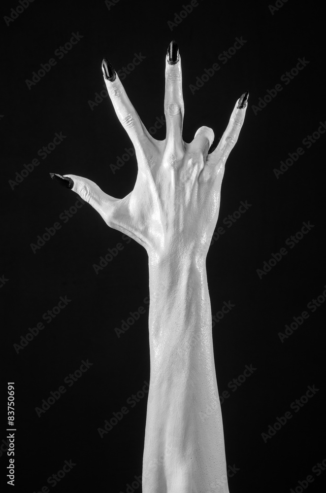 white hands of death with black nails, white death, white skin white hands of death with black nails, white death, white skin