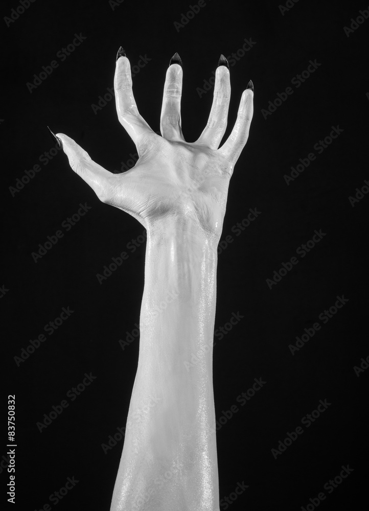 white hands of death with black nails, white death, white skin white hands of death with black nails, white death, white skin