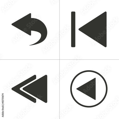 Set of simple backward  icon